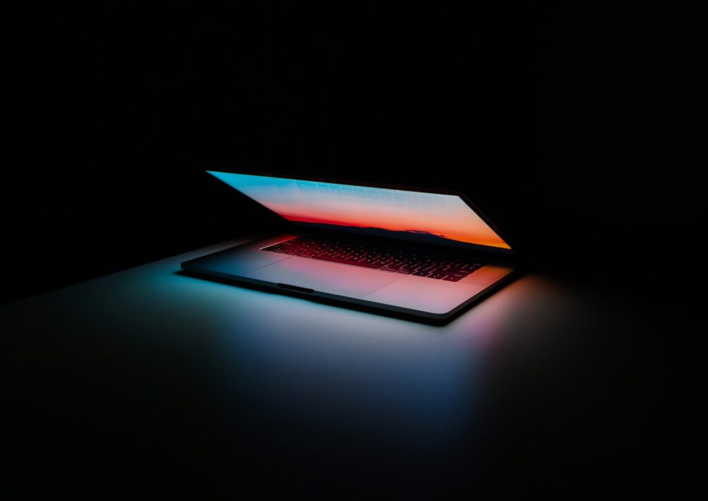 colorful laptop screen