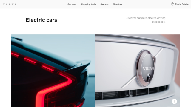 volvo homepage screenshot 