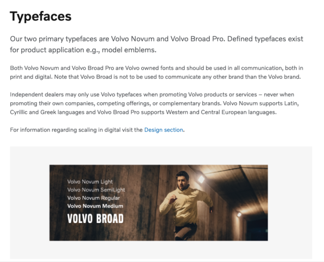 volvo typefaces screenshot